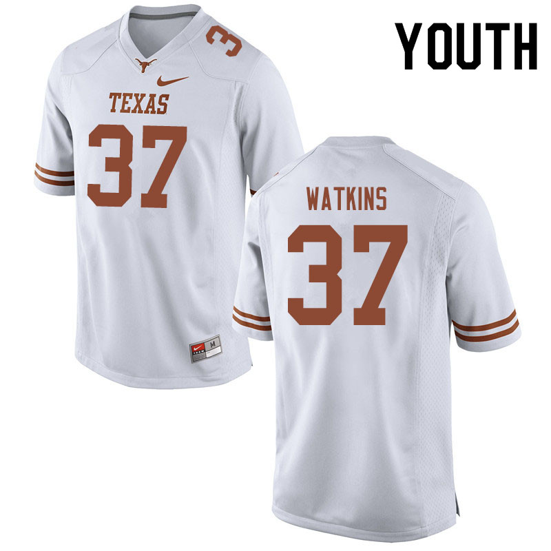 Youth #37 Jaren Watkins Texas Longhorns College Football Jerseys Sale-White